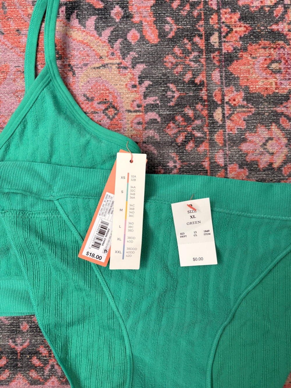 Green Ribbed Set with Tags